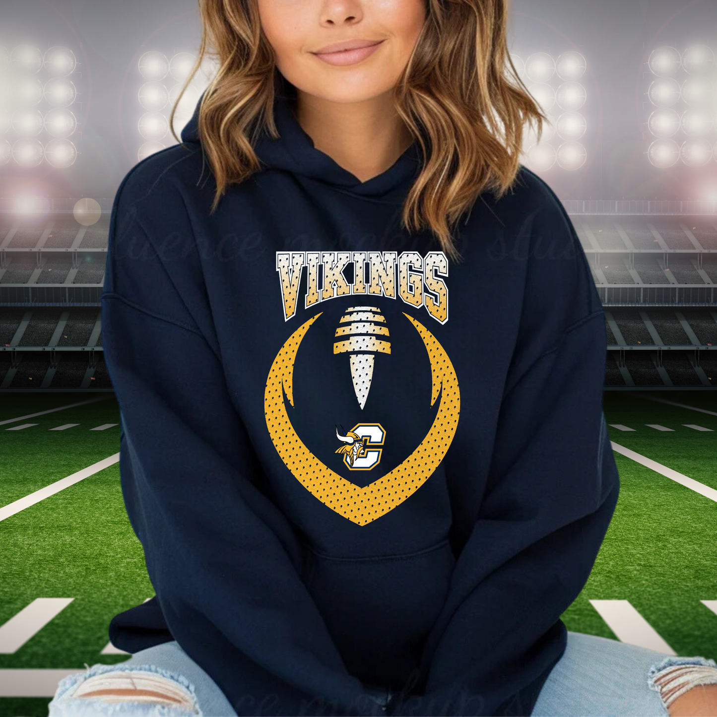 Cadillac Vikings Football UNISEX Hoodie - NAVY