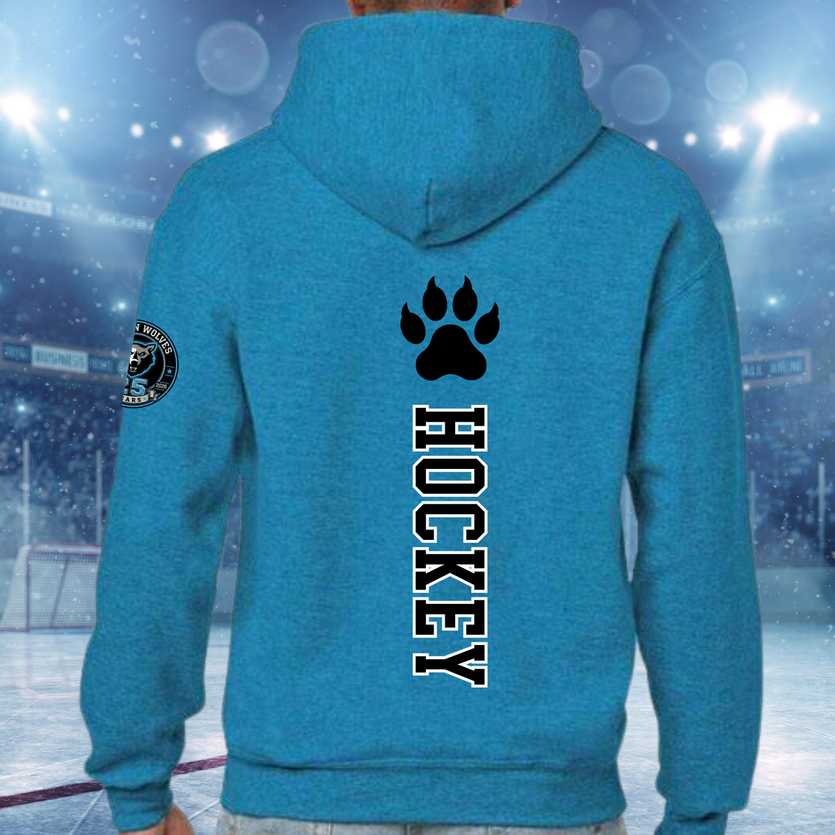 Canton Wolves Hockey UNISEX Hoodie - HEATHERED BLUE