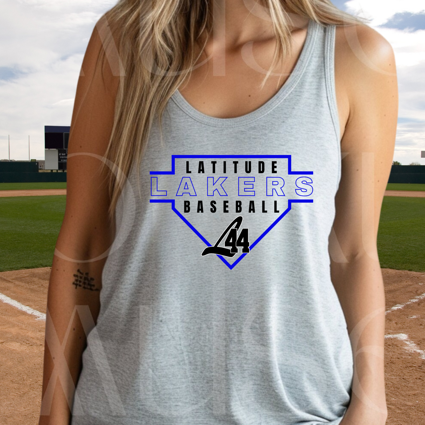 Latitude 44 Lakers Baseball ADULT Racerback Tank Top