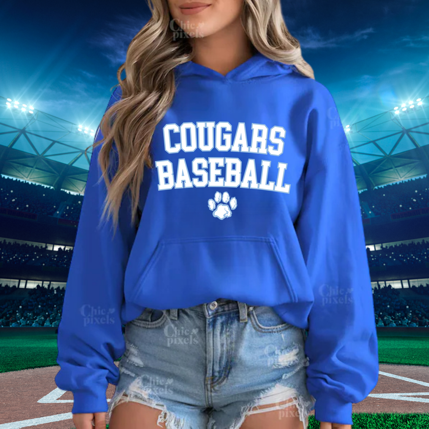Great Lakes Cougars Baseball ADULT Hoodie