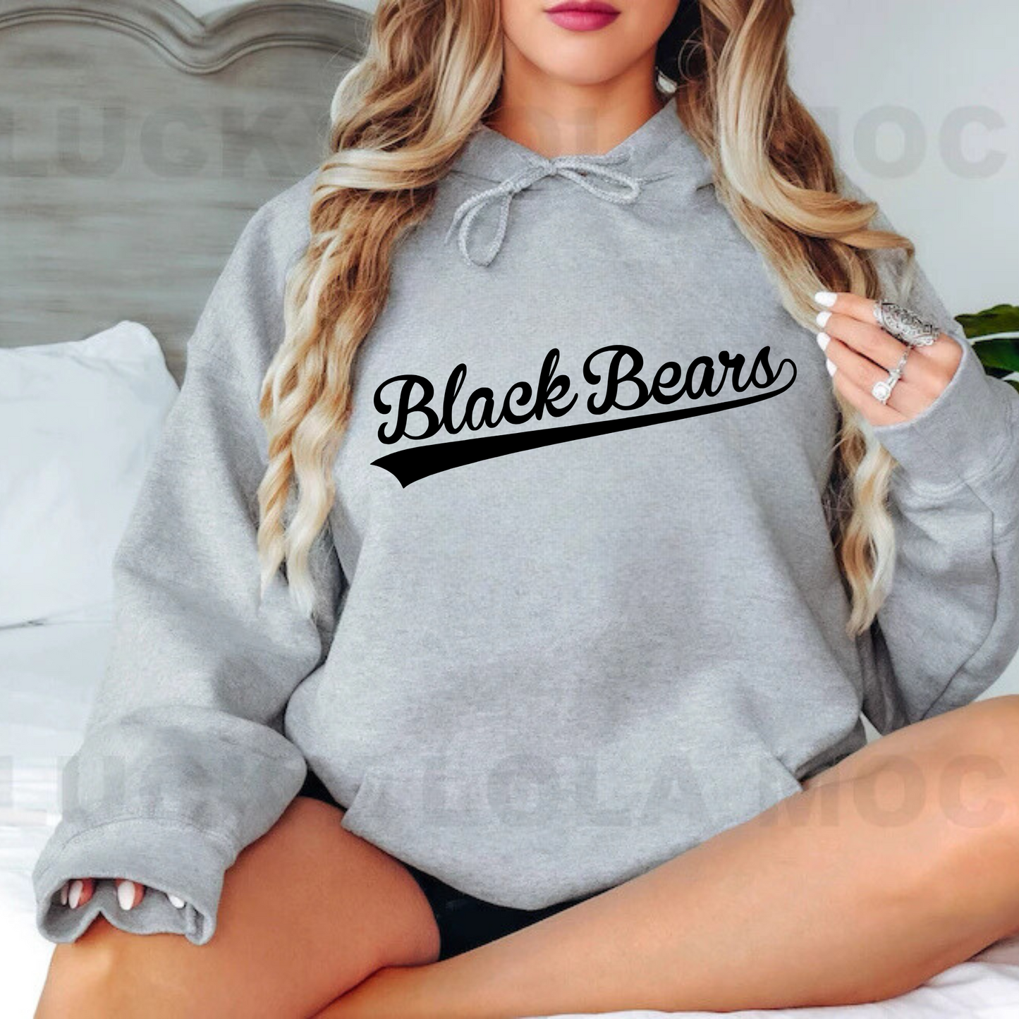 Script Black Bears Hockey ADULT Hoodie