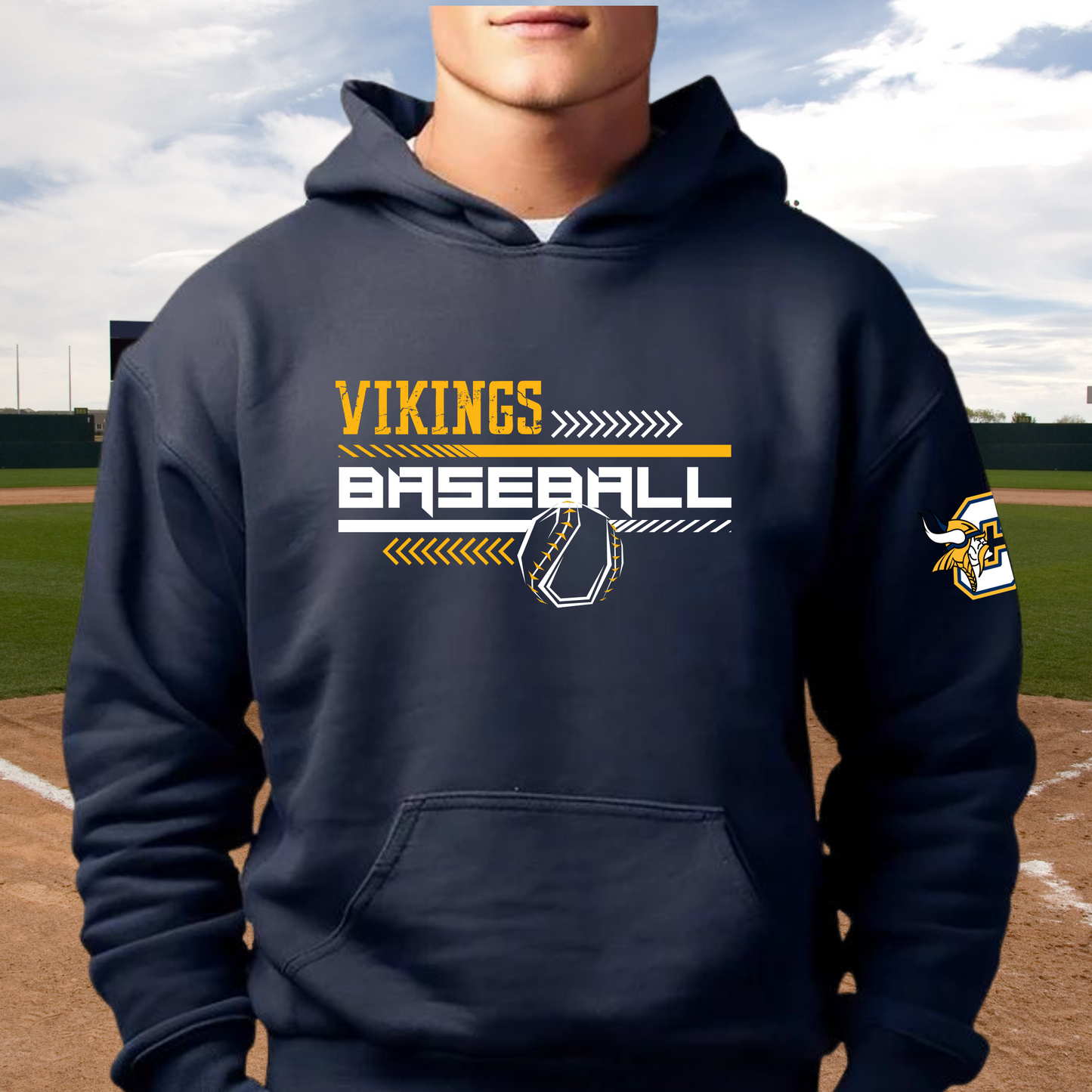 Cadillac Vikings Baseball ADULT Hoodie