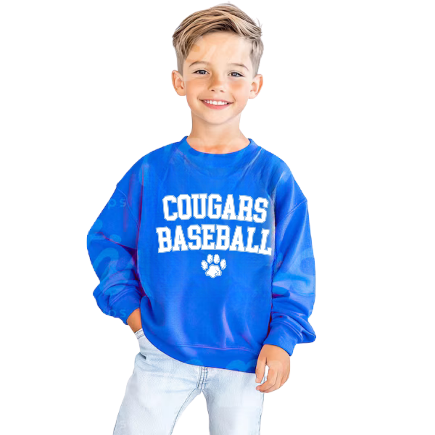 Great Lakes Cougars Baseball Unisex YOUTH Crewneck Sweatshirt
