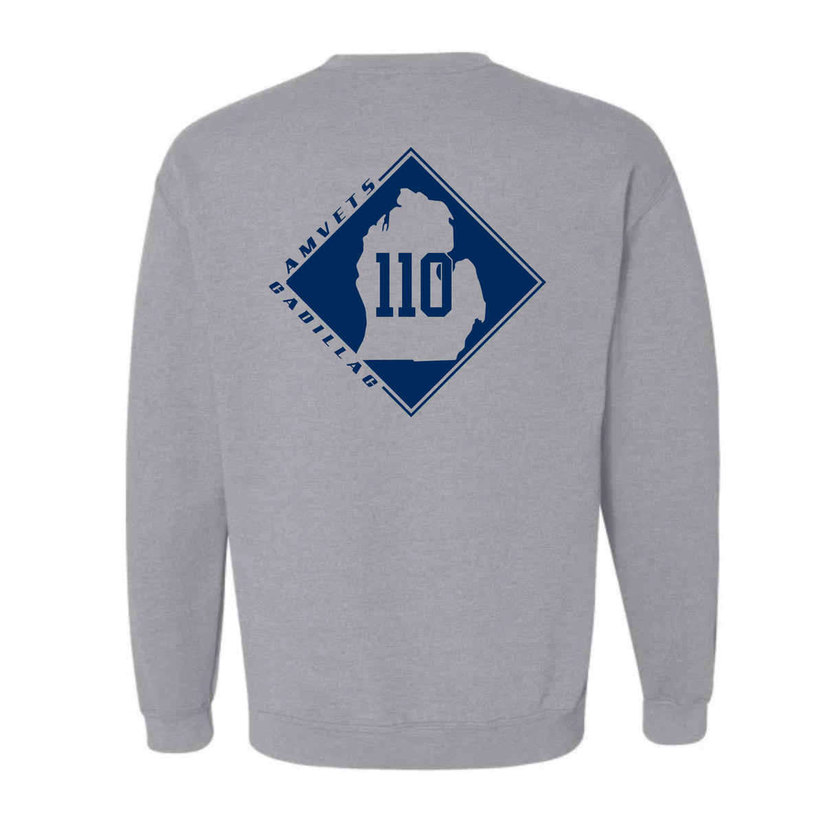 AMVETS Post #110 Crewneck Sweatshirt (G180) - SPORT GREY
