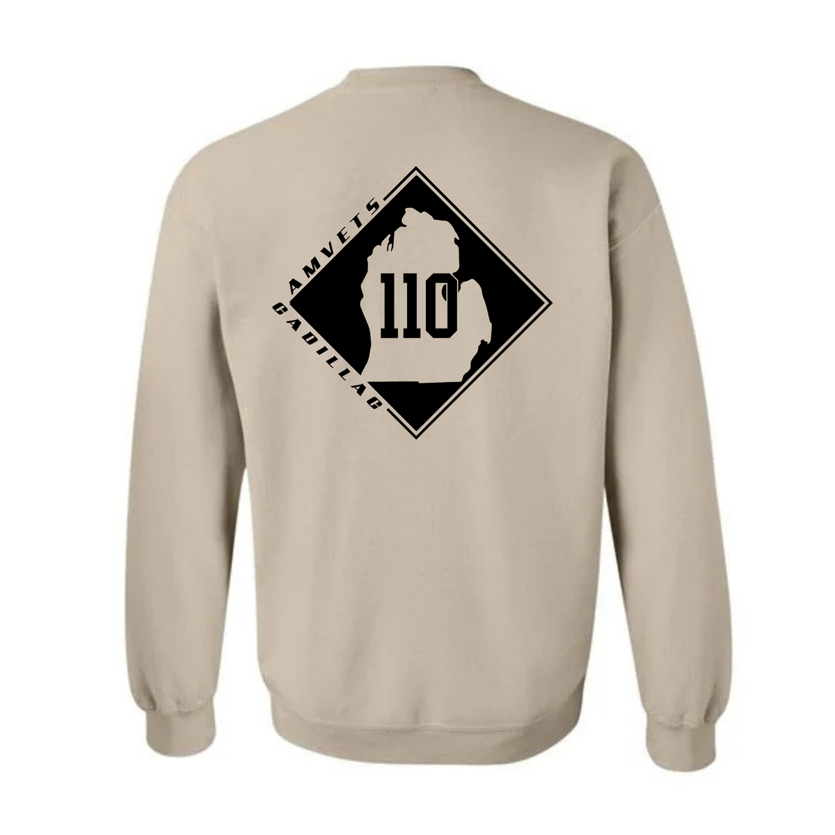 AMVETS Post #110 Crewneck Sweatshirt (G180) - SAND