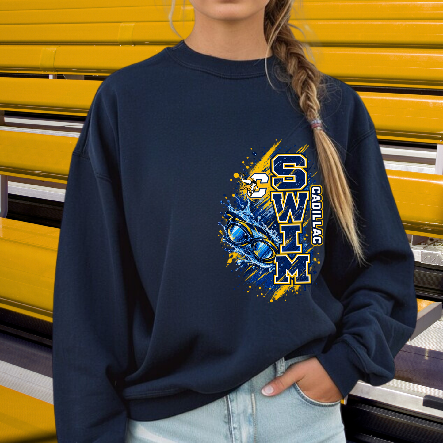 Cadillac Vikings Swim UNISEX Crewneck Sweatshirt