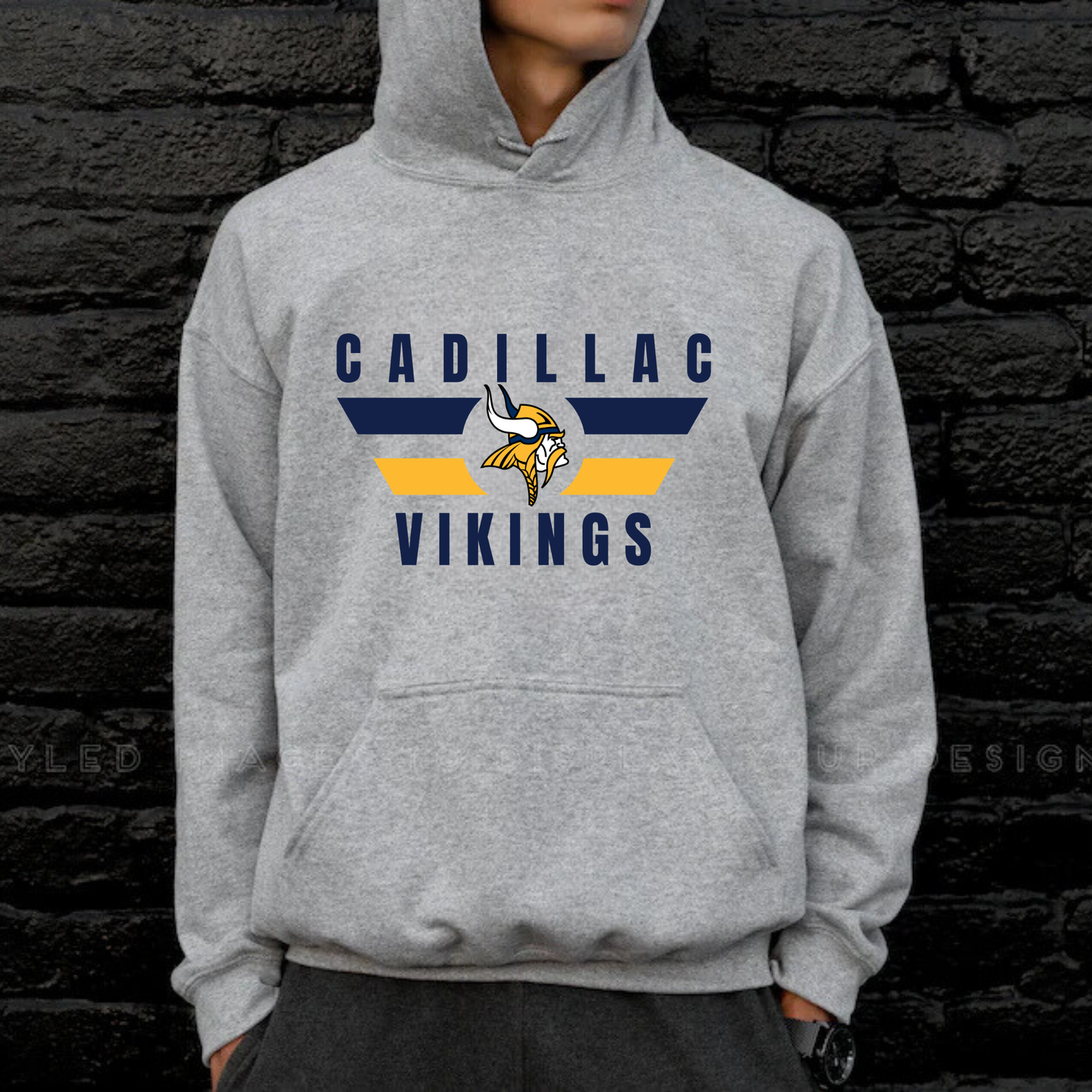 Cadillac Vikings Vintage ADULT Hoodie