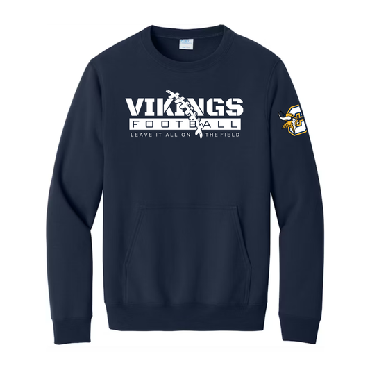 Cadillac Vikings Football ADULT Crewneck Sweatshirt w/ Front Pocket