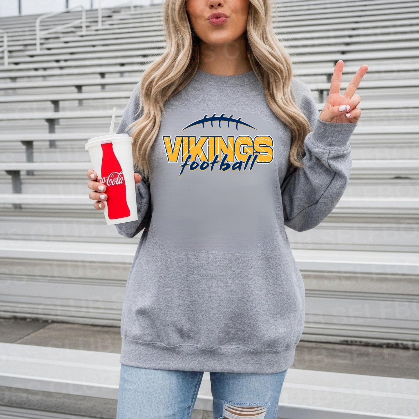 Cadillac Vikings Football UNISEX Crewneck Sweatshirt - SPORT GREY