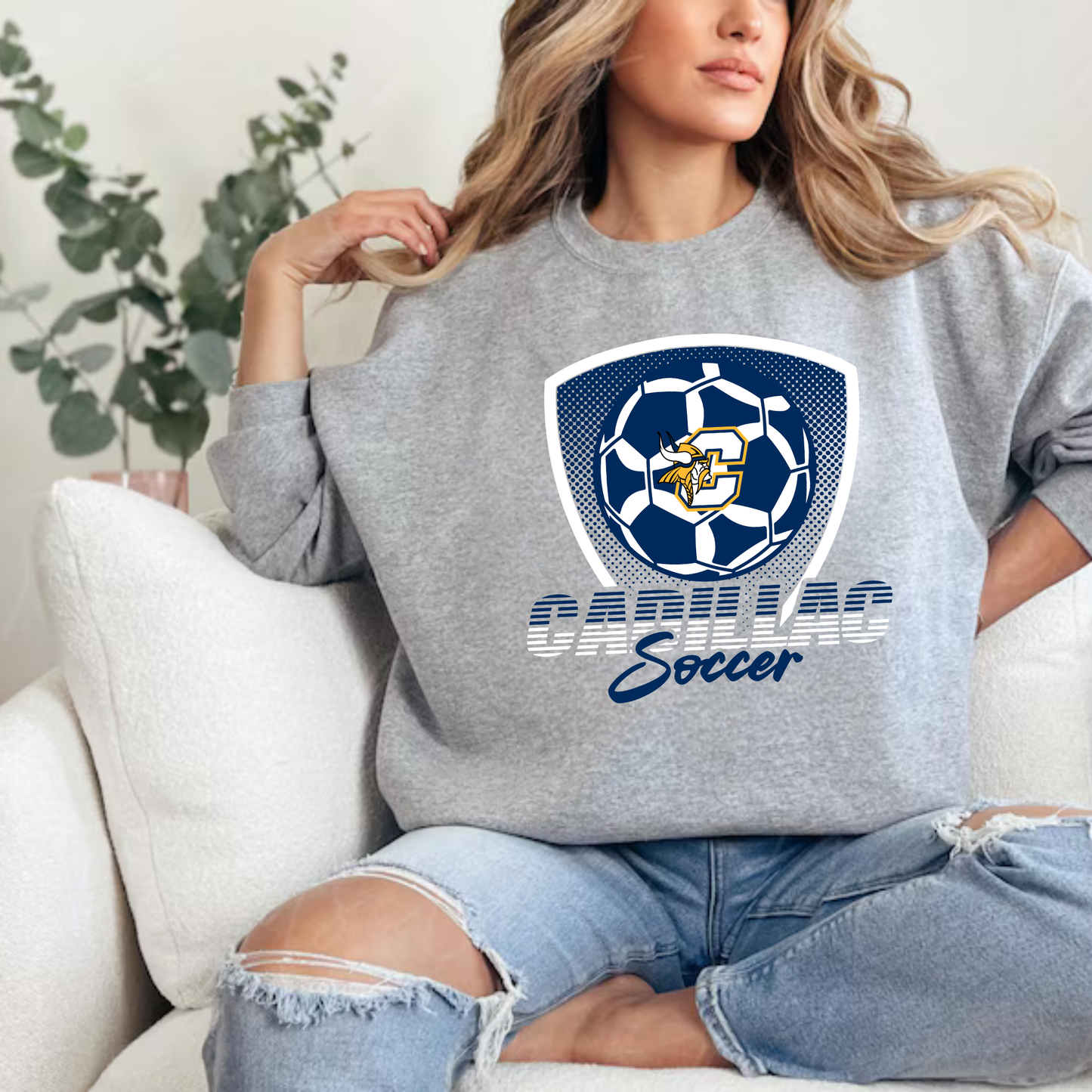 Cadillac Vikings Soccer UNISEX Crewneck Sweatshirt