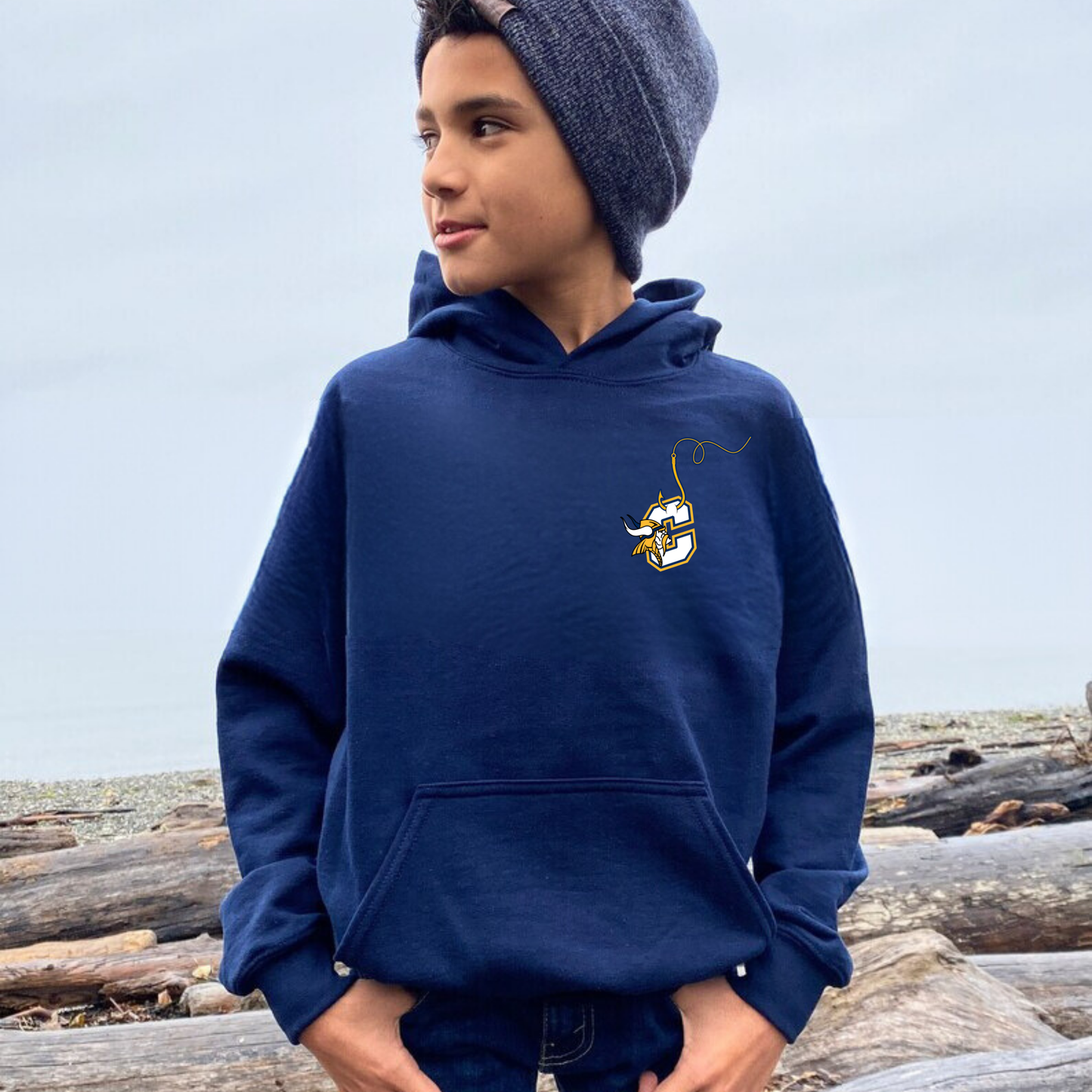 Let's Go Vikings Largemouth Bass YOUTH Hoodie