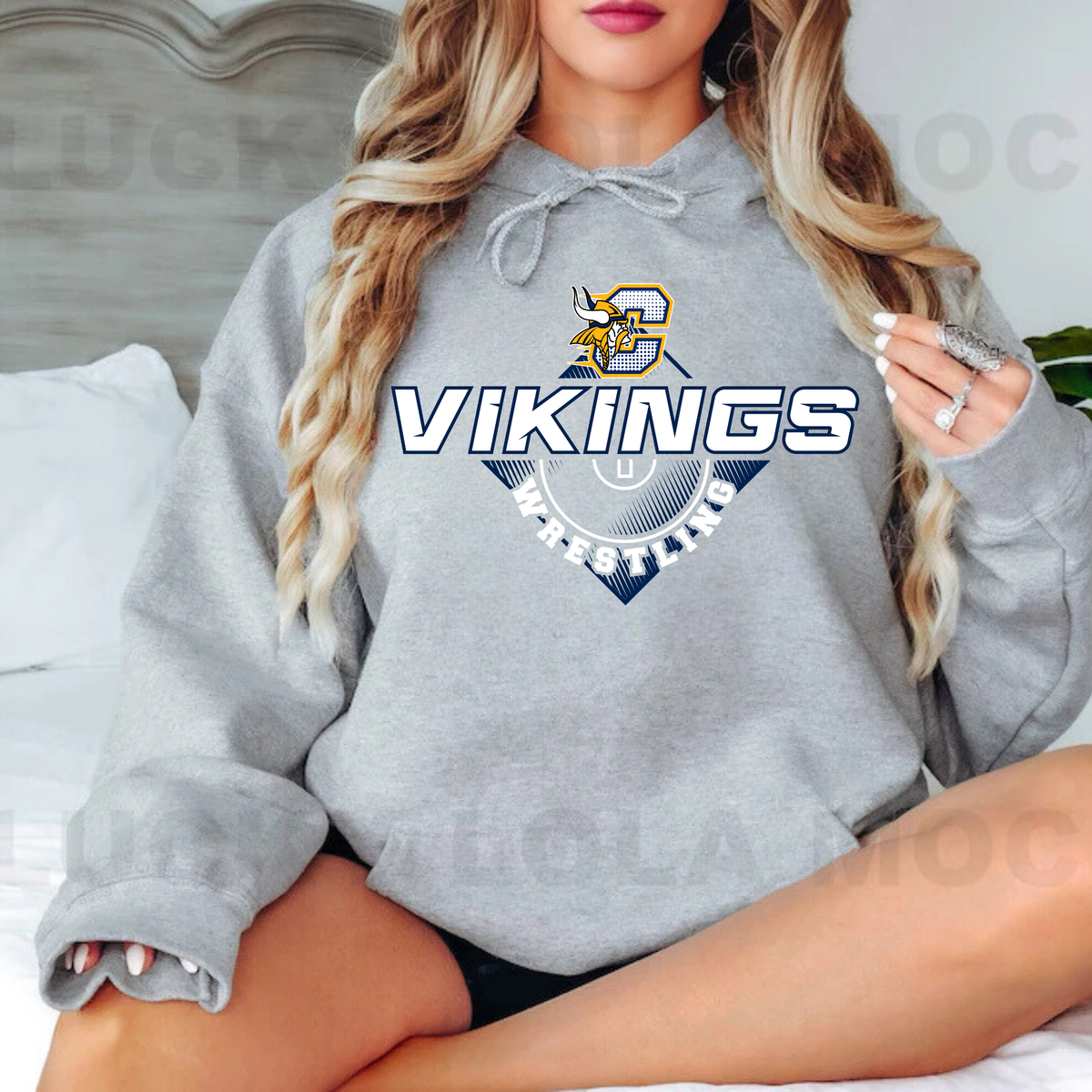 Cadillac Vikings Wrestling ADULT Hoodie