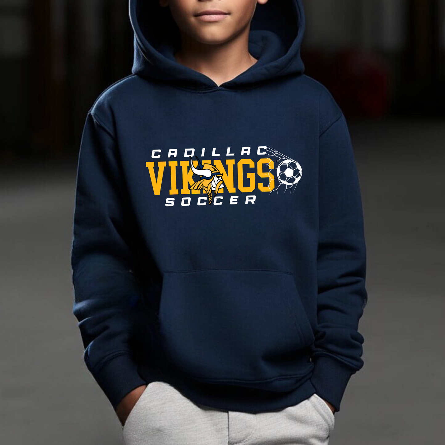 Cadillac Vikings Soccer Unisex YOUTH Hoodie