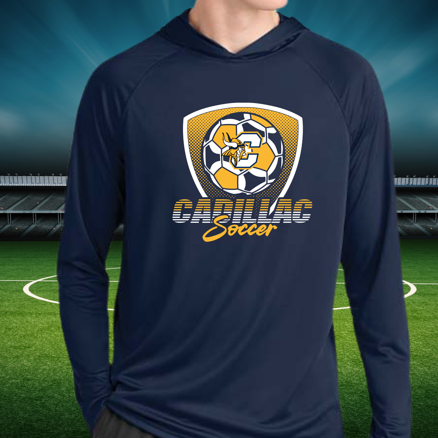 Cadillac Viking Soccer DRI-FIT Cooling Performance Long-Sleeve Hooded T-Shirt