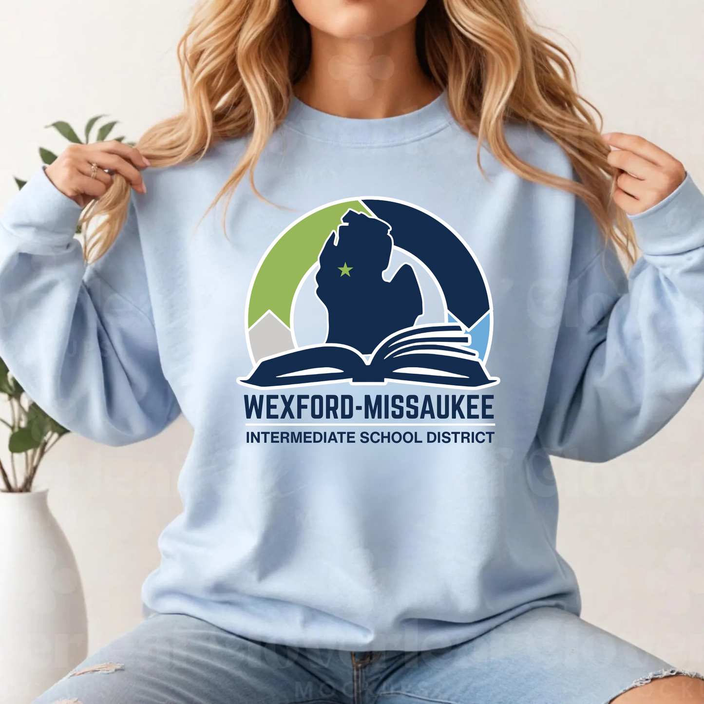 Wexford Missaukee ADULT Unisex Crewneck Sweatshirt - LIGHT BLUE