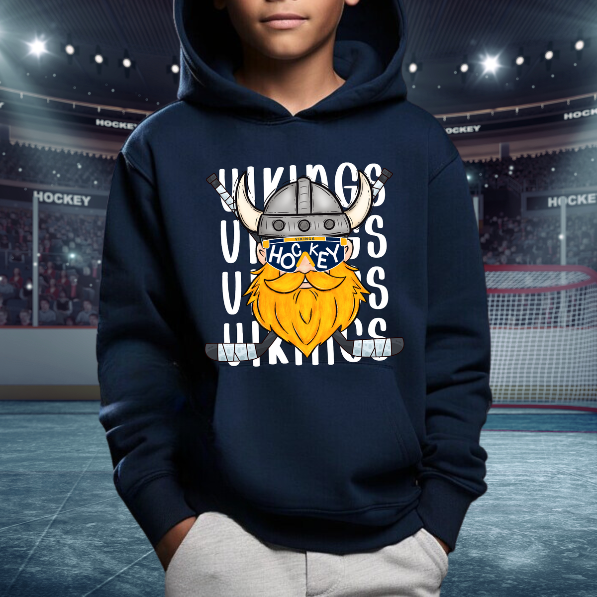 Cadillac Vikings Hockey Unisex YOUTH Hoodie