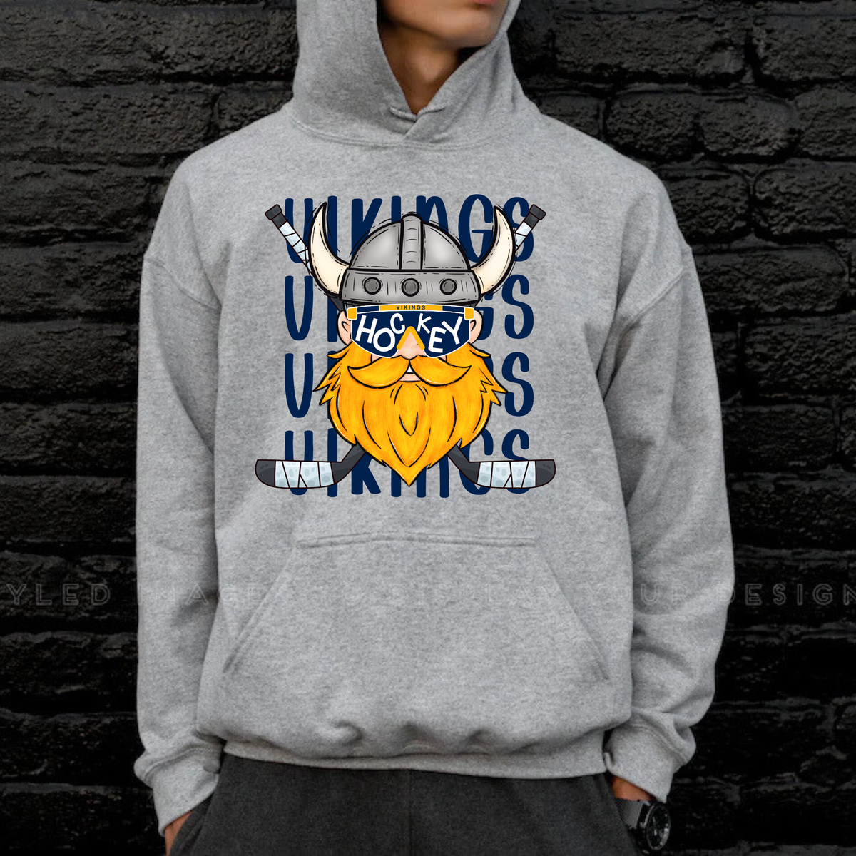 Cadillac Vikings Hockey Unisex YOUTH Hoodie