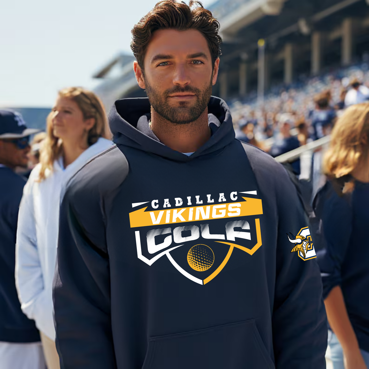 Cadillac Vikings Golf ADULT Hoodie
