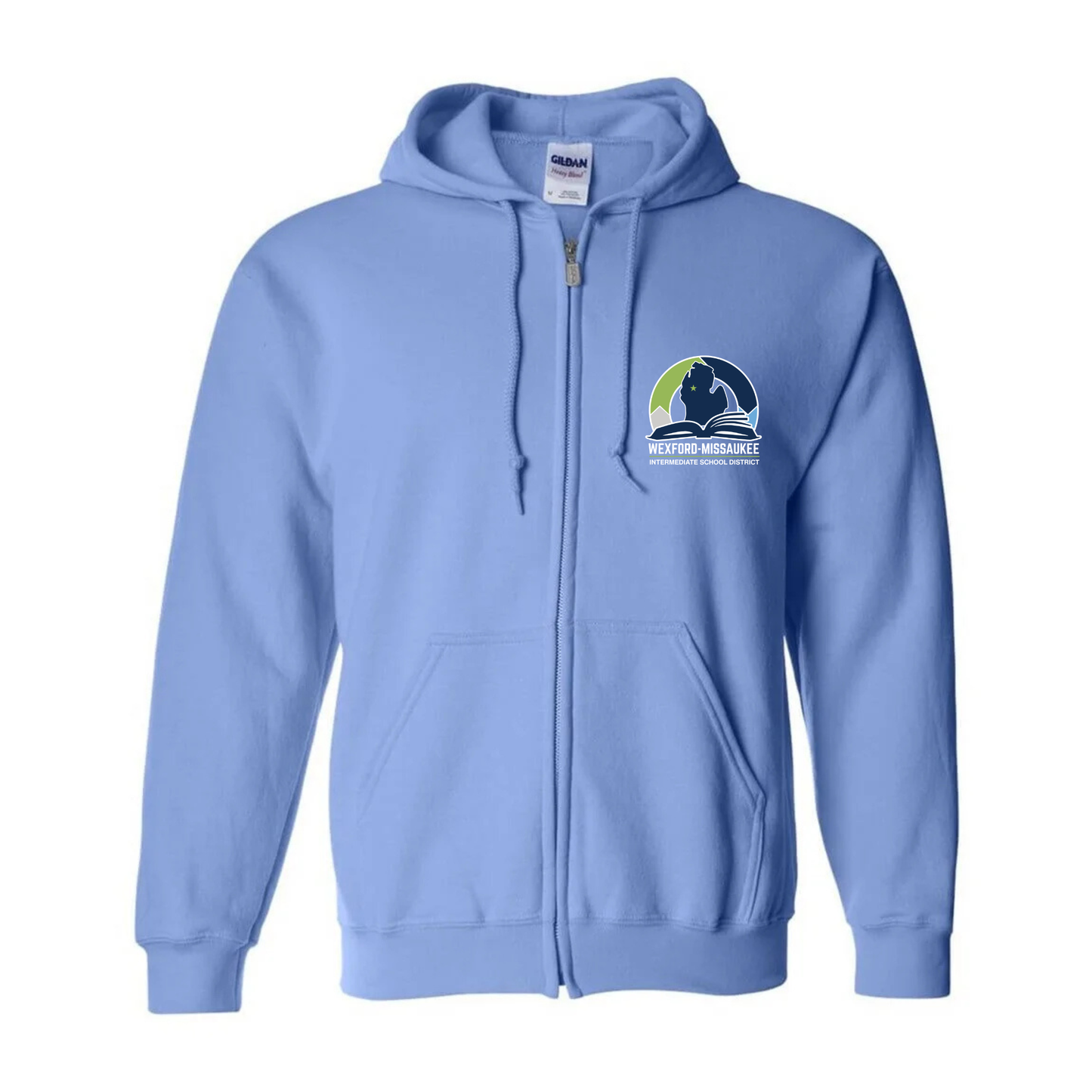 Wexford Missaukee ISD ADULT Unisex Full Zip Hoodie - CAROLINA BLUE