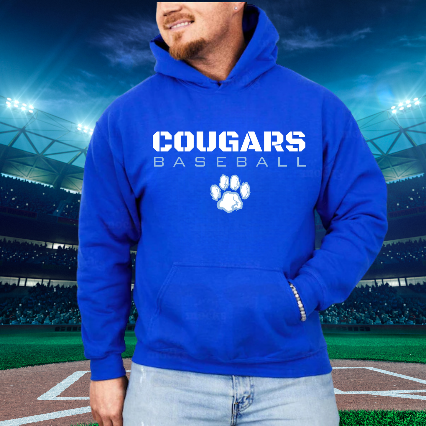 Great Lakes Cougars Baseball ADULT Hoodie