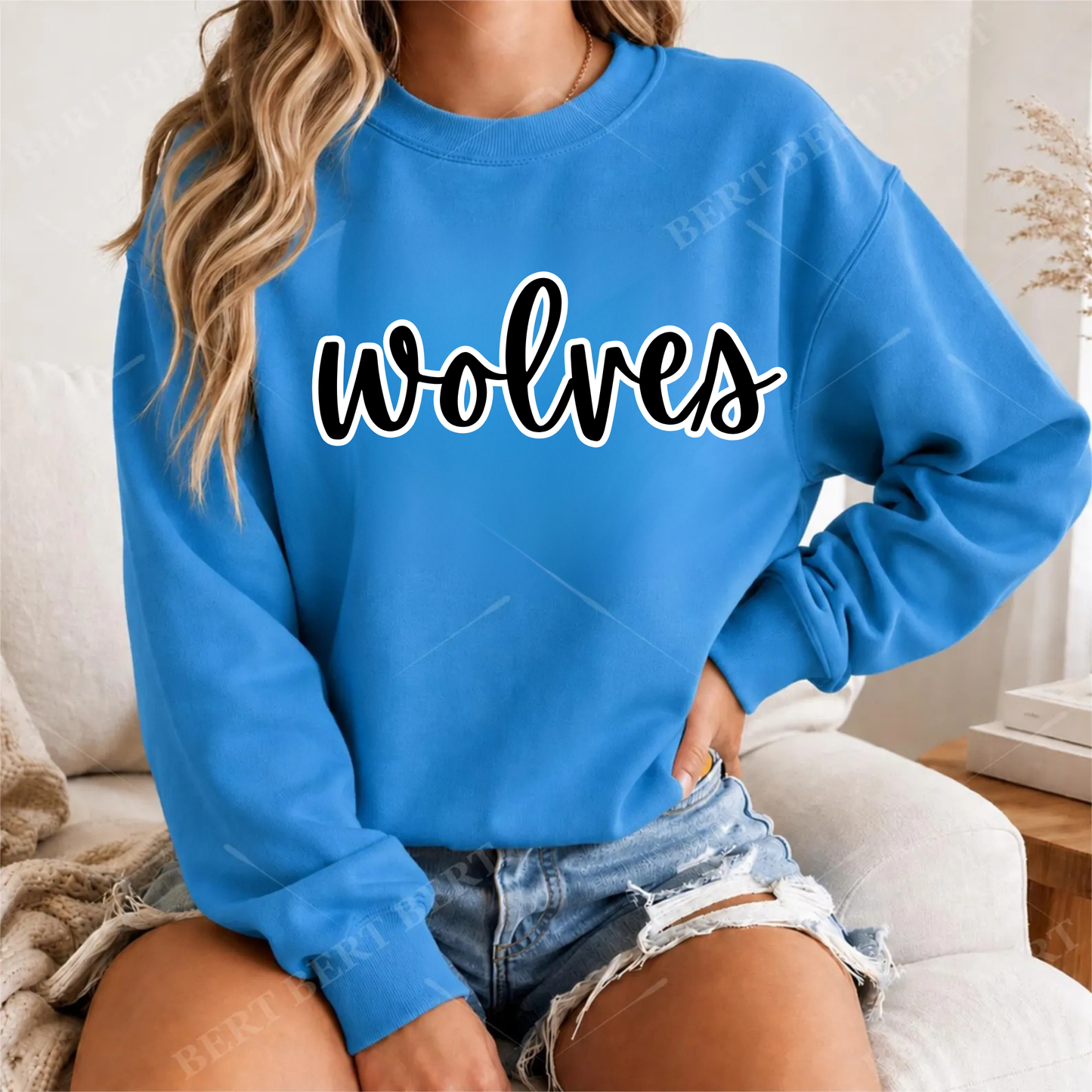 Canton Wolves Hockey UNISEX Crewneck Sweatshirt - BLUE