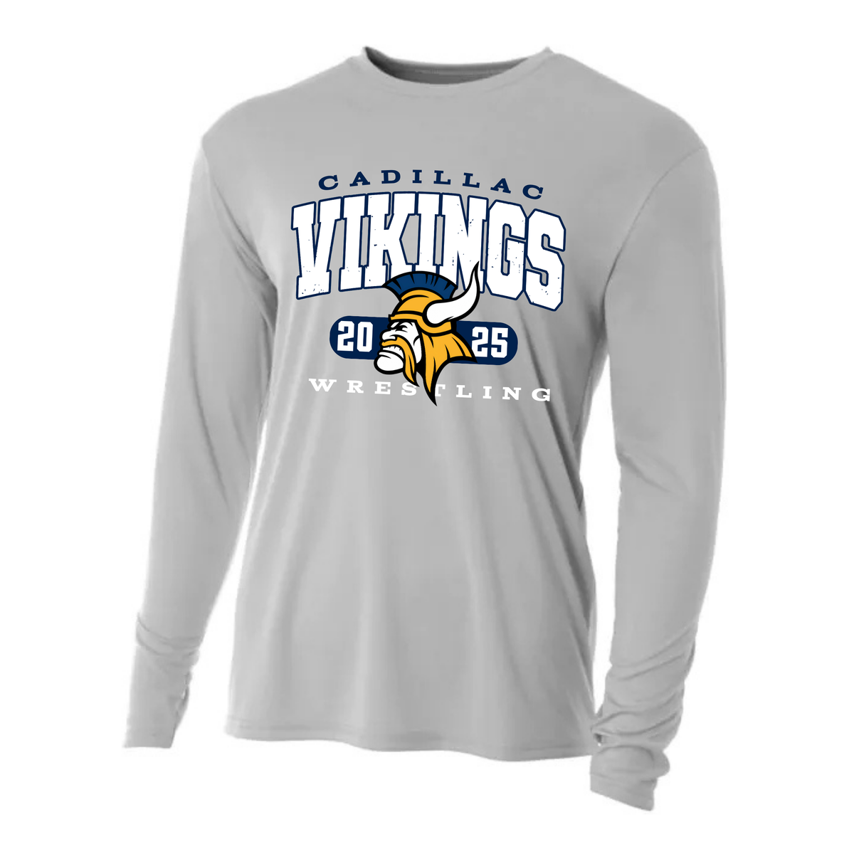 Cadillac Vikings Wrestling DRI-FIT Cooling Performance Long-Sleeve T-Shirt