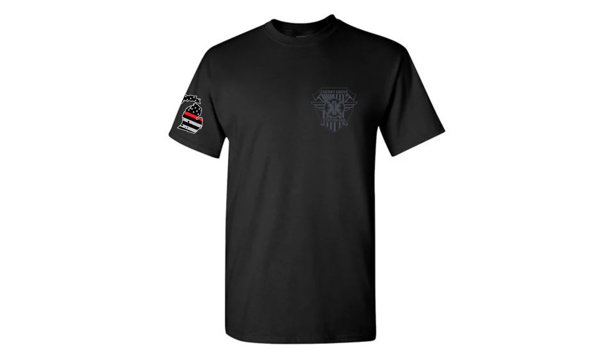 BLACKOUT EDITION Cherry Grove Fire Department UNISEX T-Shirt - BLACK
