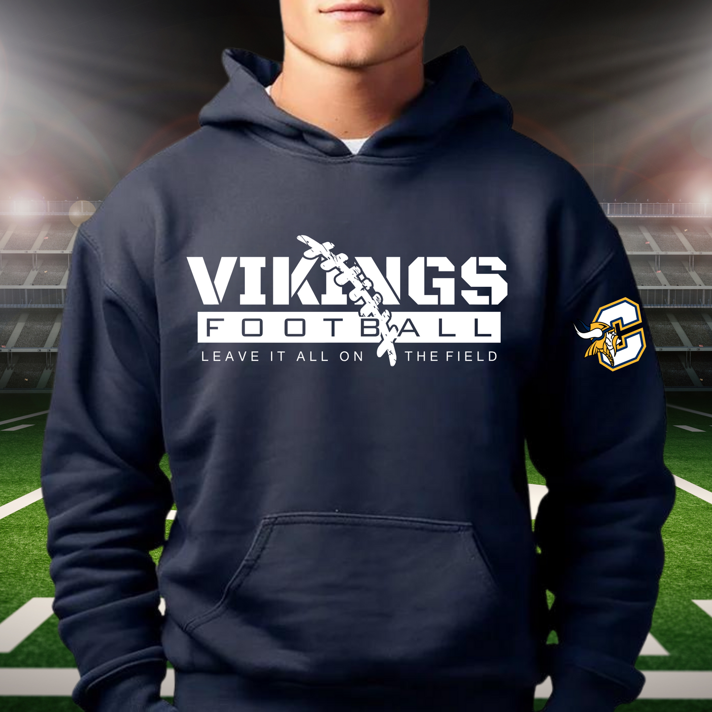 Cadillac Vikings Football ADULT Hoodie