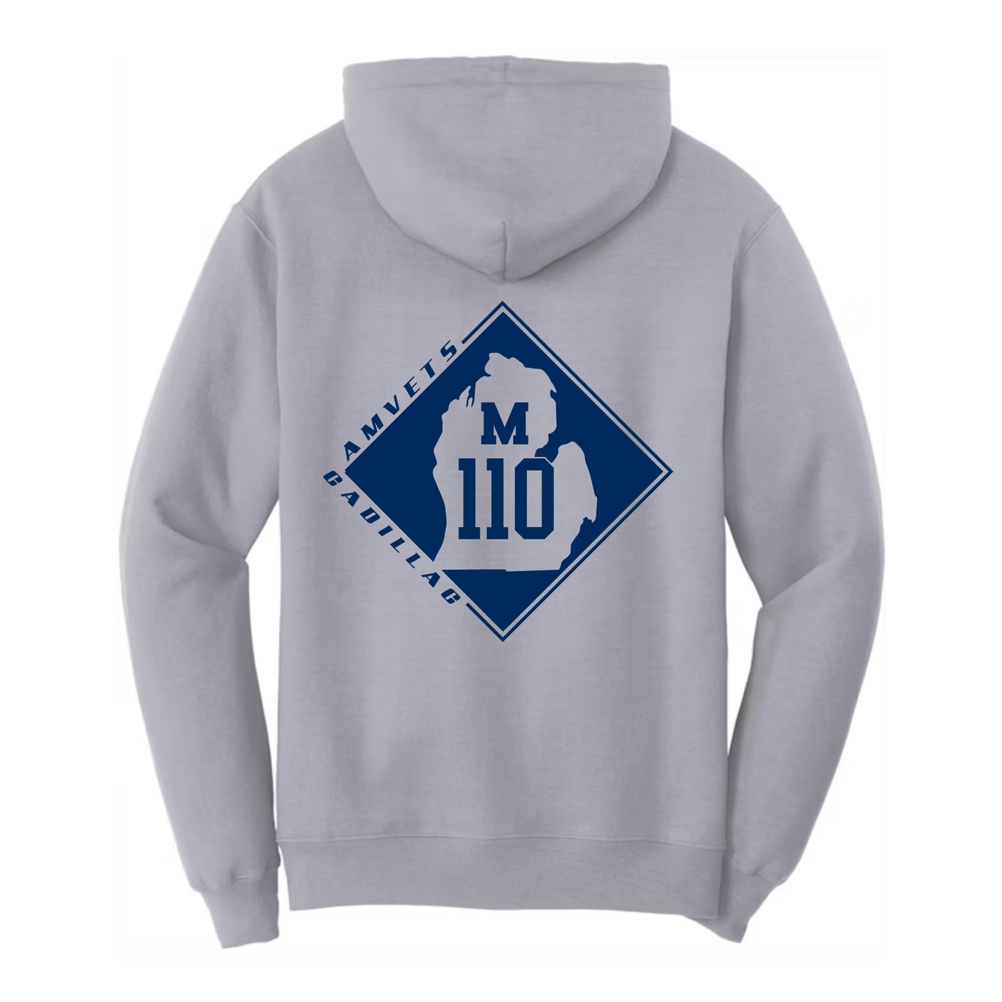 AMVETS Post #110 Hoodie (PC78H) - SILVER