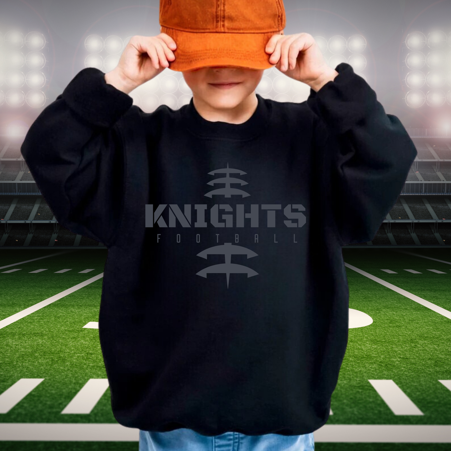 BLACKOUT Knights Junior Football YOUTH Crewneck Sweatshirt