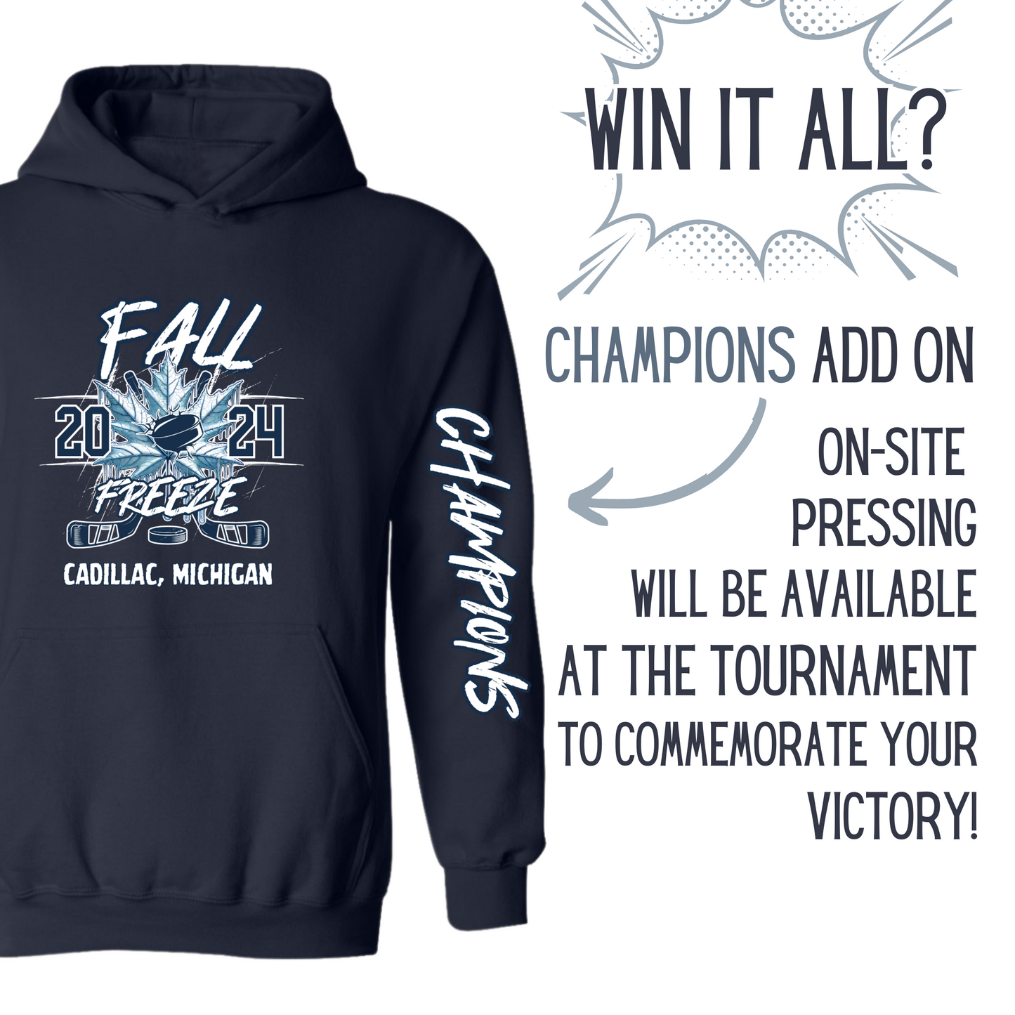 2024 CAHA Fall Freeze Hockey Tournament Sweatshirt (Navy)