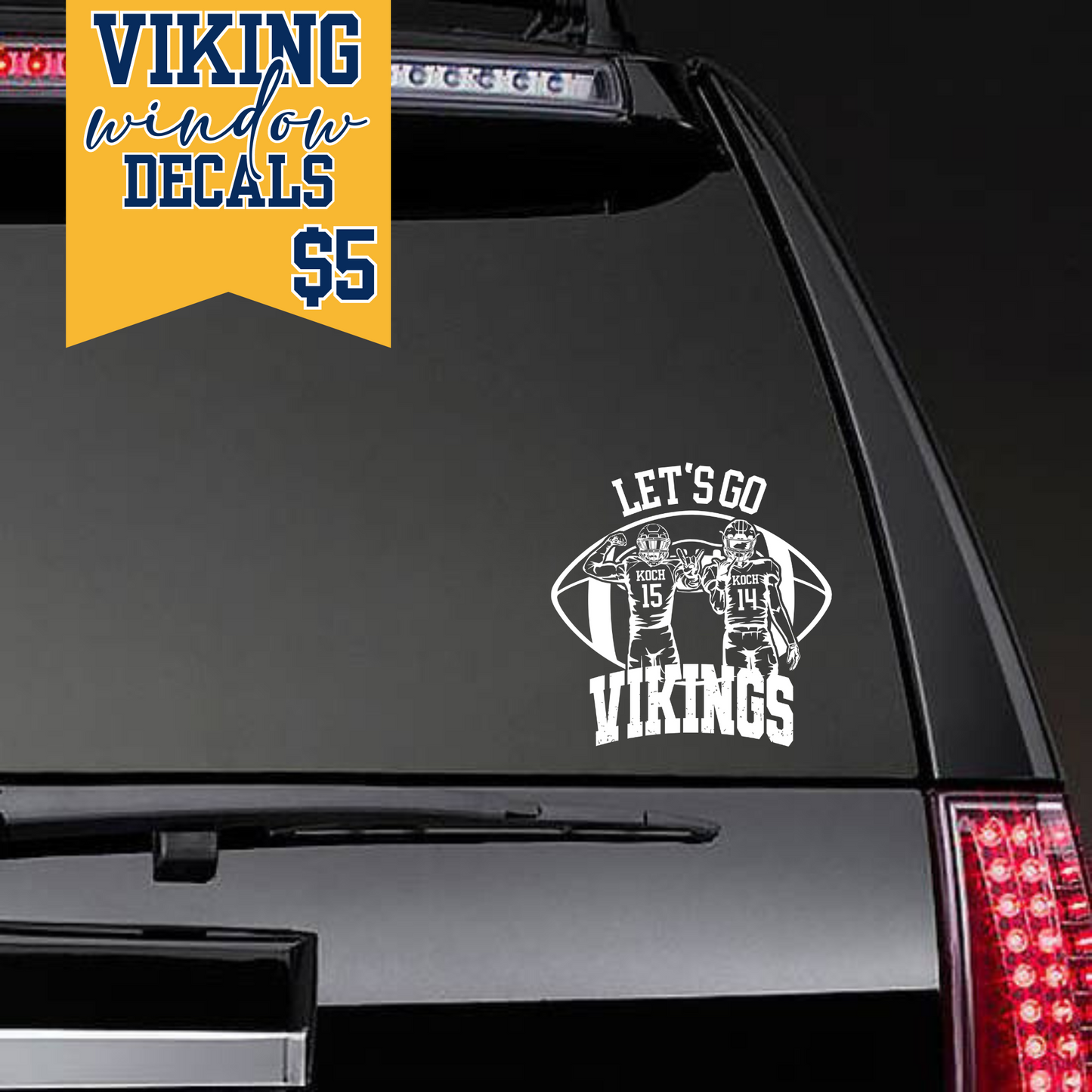 Personalized Vikings Football Decal