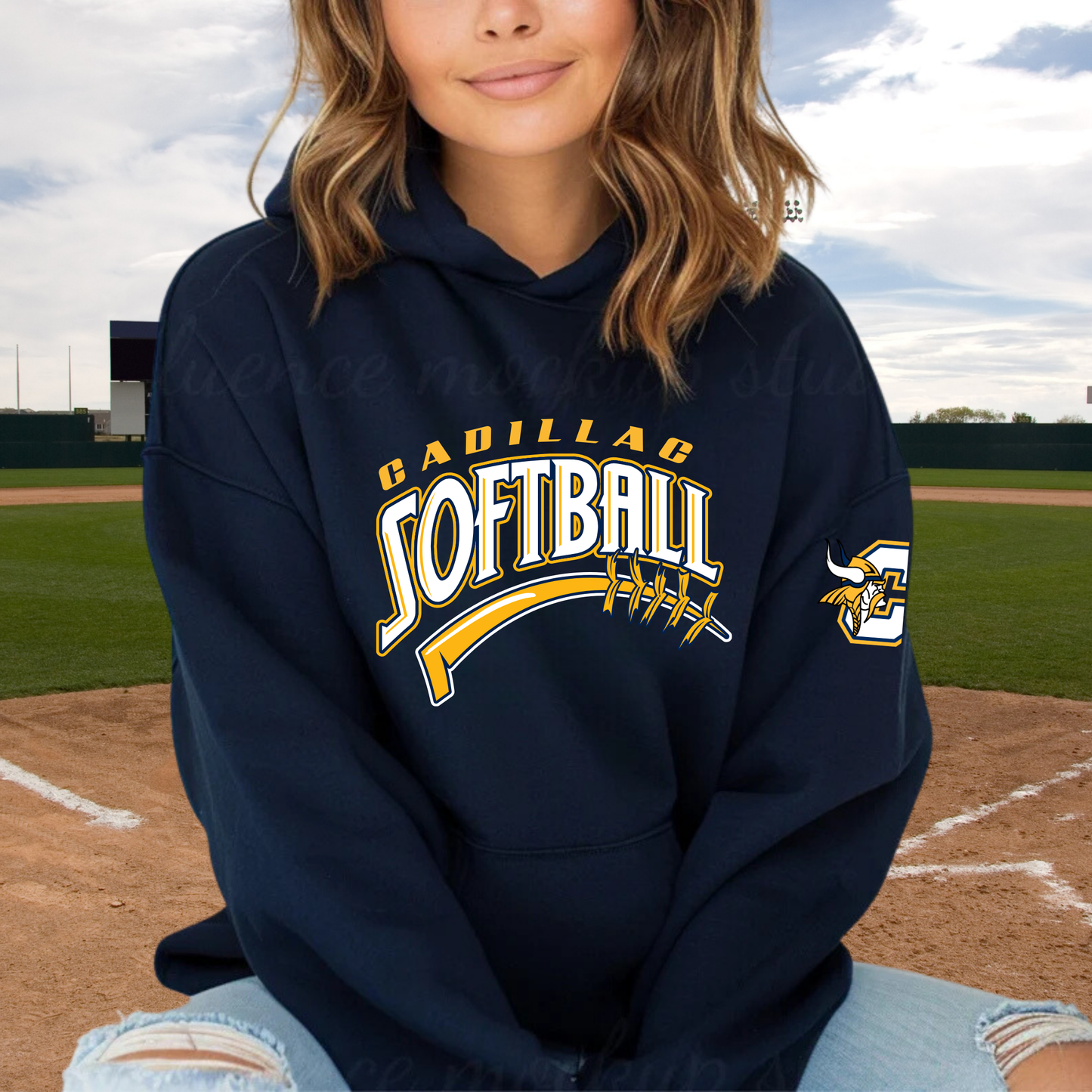 Cadillac Vikings Softball ADULT Hoodie