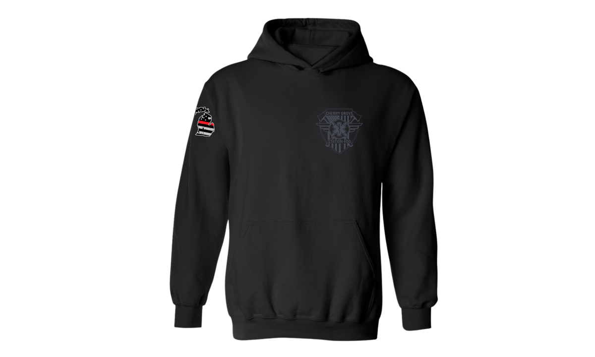 BLACKOUT EDITION Cherry Grove Fire Department Hoodie - BLACK