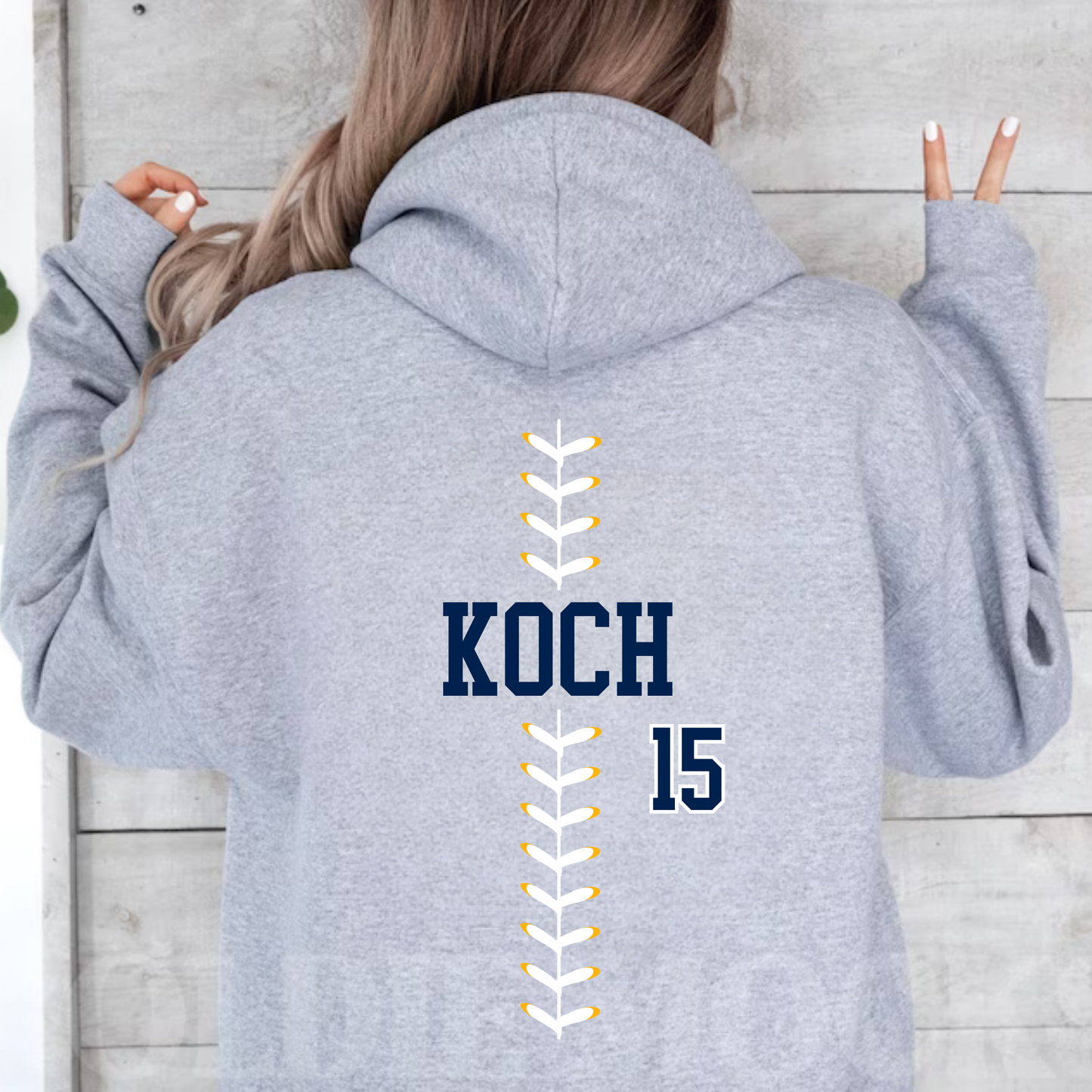 Name & Number ADD ON - Design added to back of any Hoodie/T-Shirt/Sweatshirt