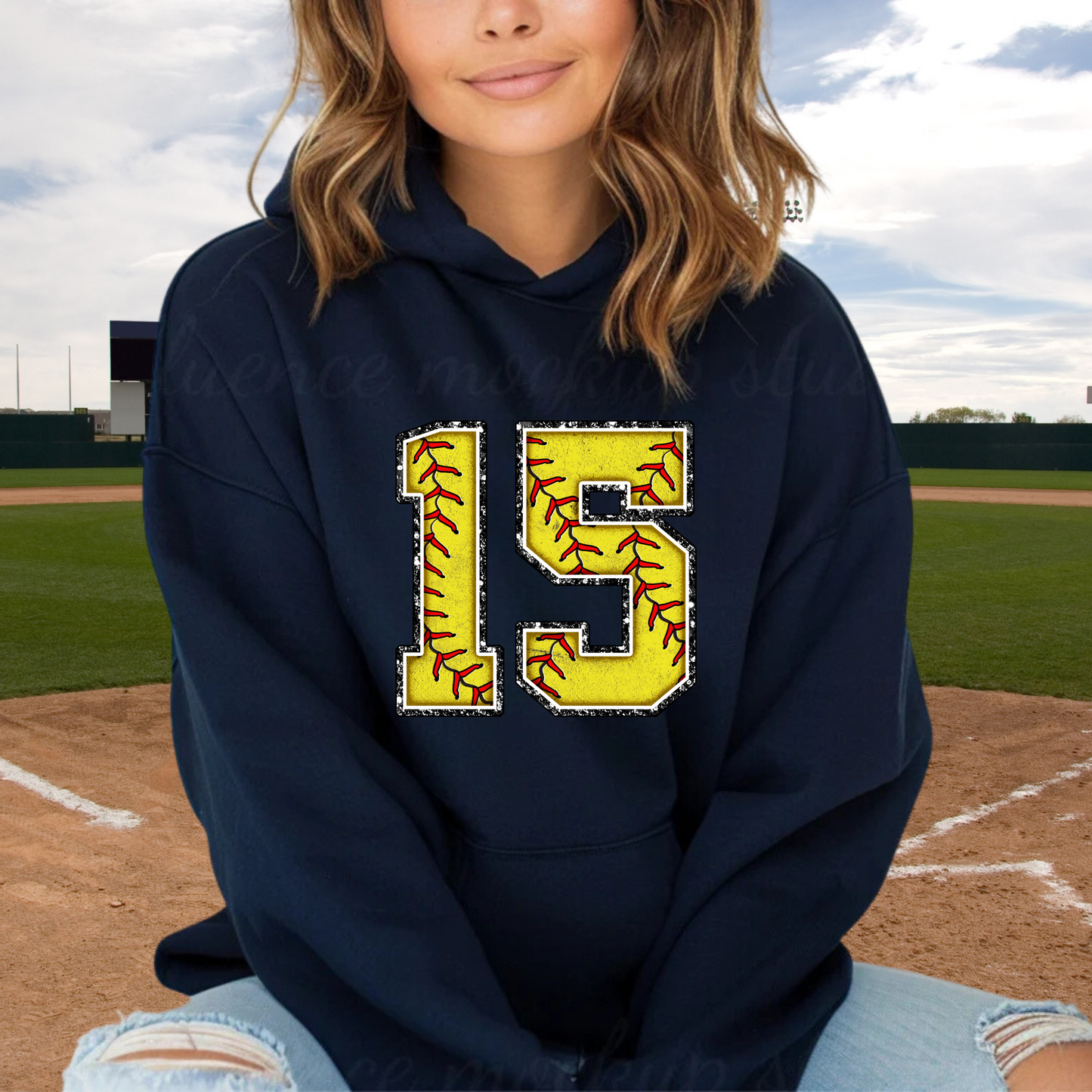 Cadillac Vikings Softball Numbers ADULT Hoodie