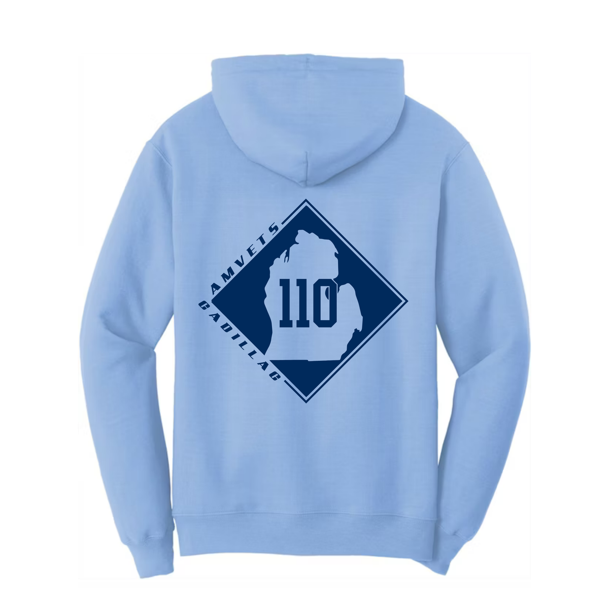 AMVETS Post #110 Hoodie (PC78H) - LIGHT BLUE