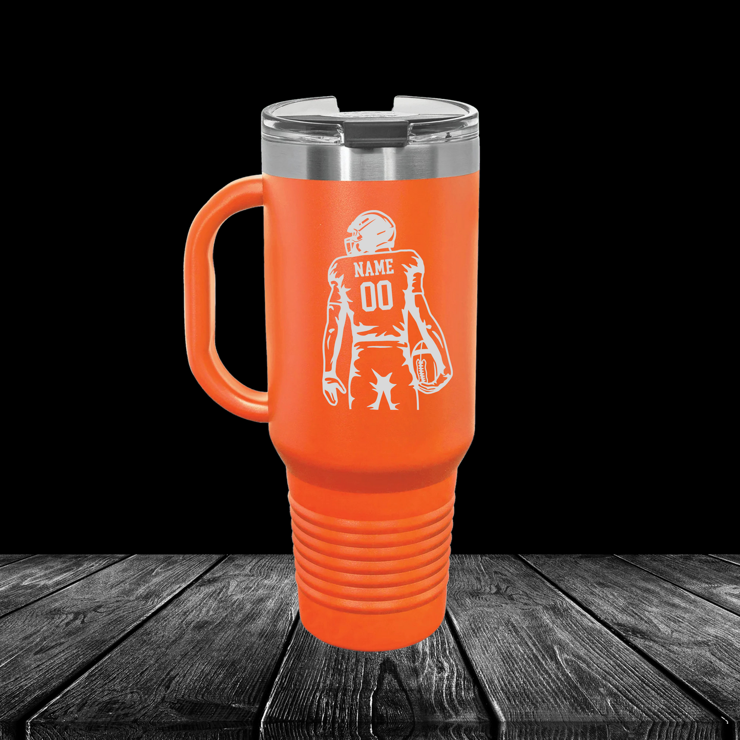 Manton Rangers Football 40 oz Tumbler w/Lid - ORANGE