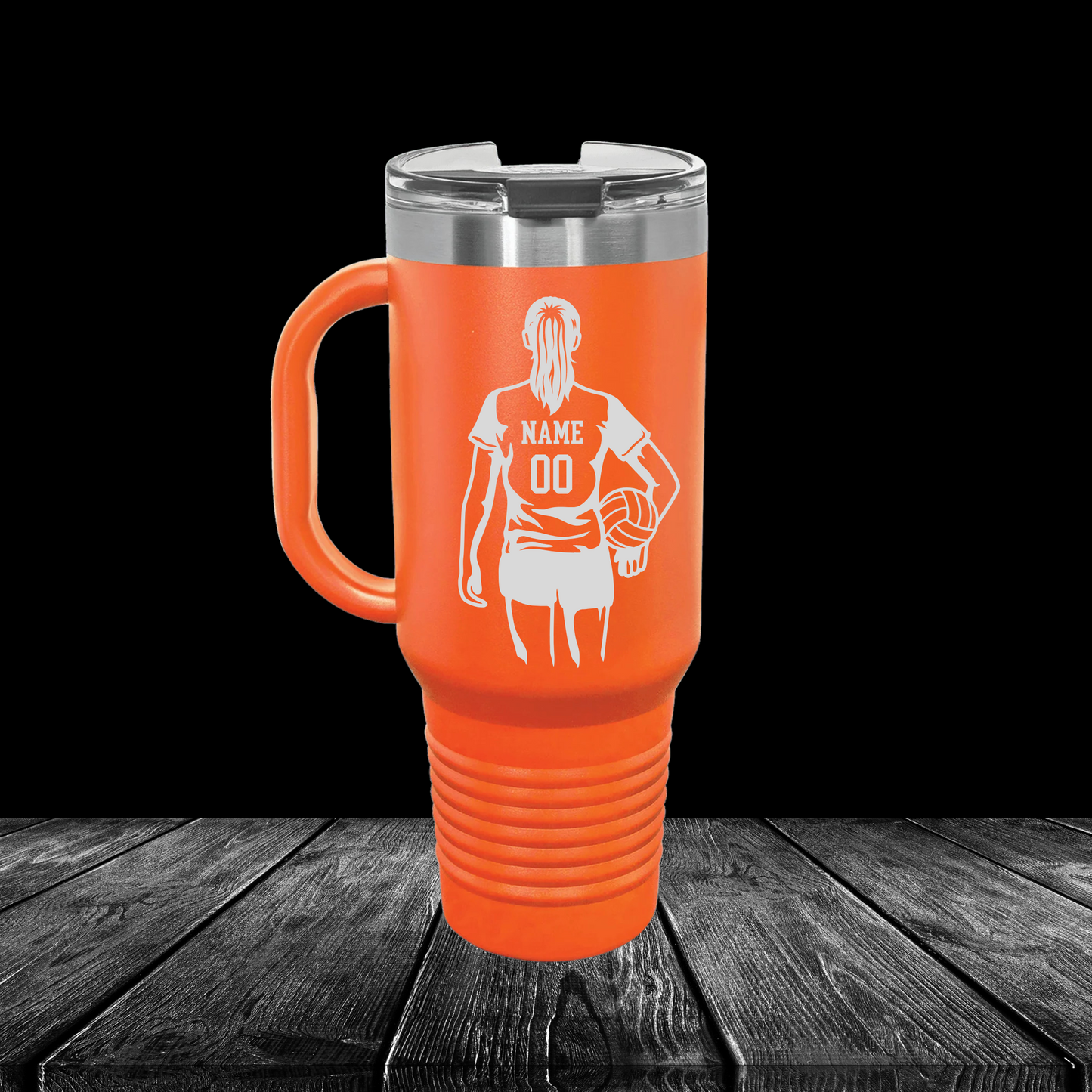 Manton Rangers Volleyball 40 oz Tumbler w/Lid - ORANGE