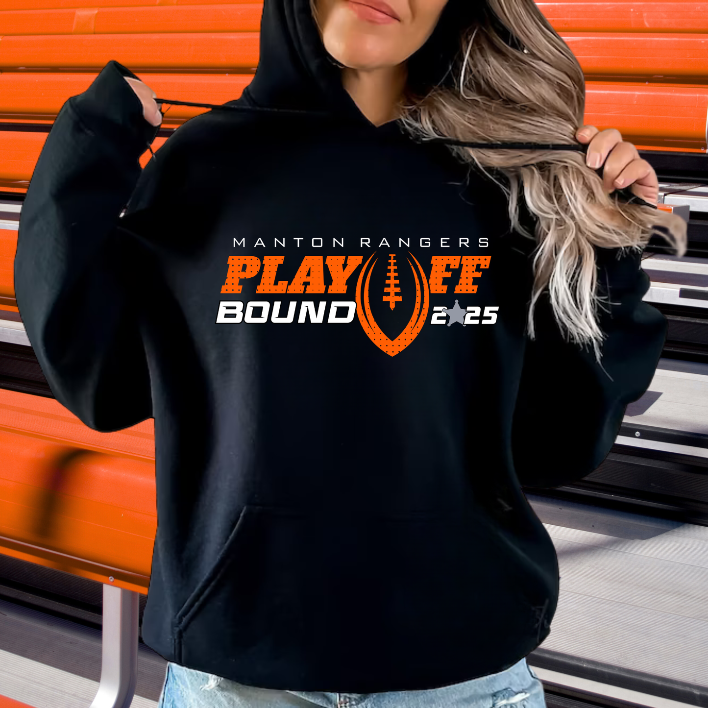 PLAYOFF BOUND 2025 Manton Rangers Football ADULT Hoodie
