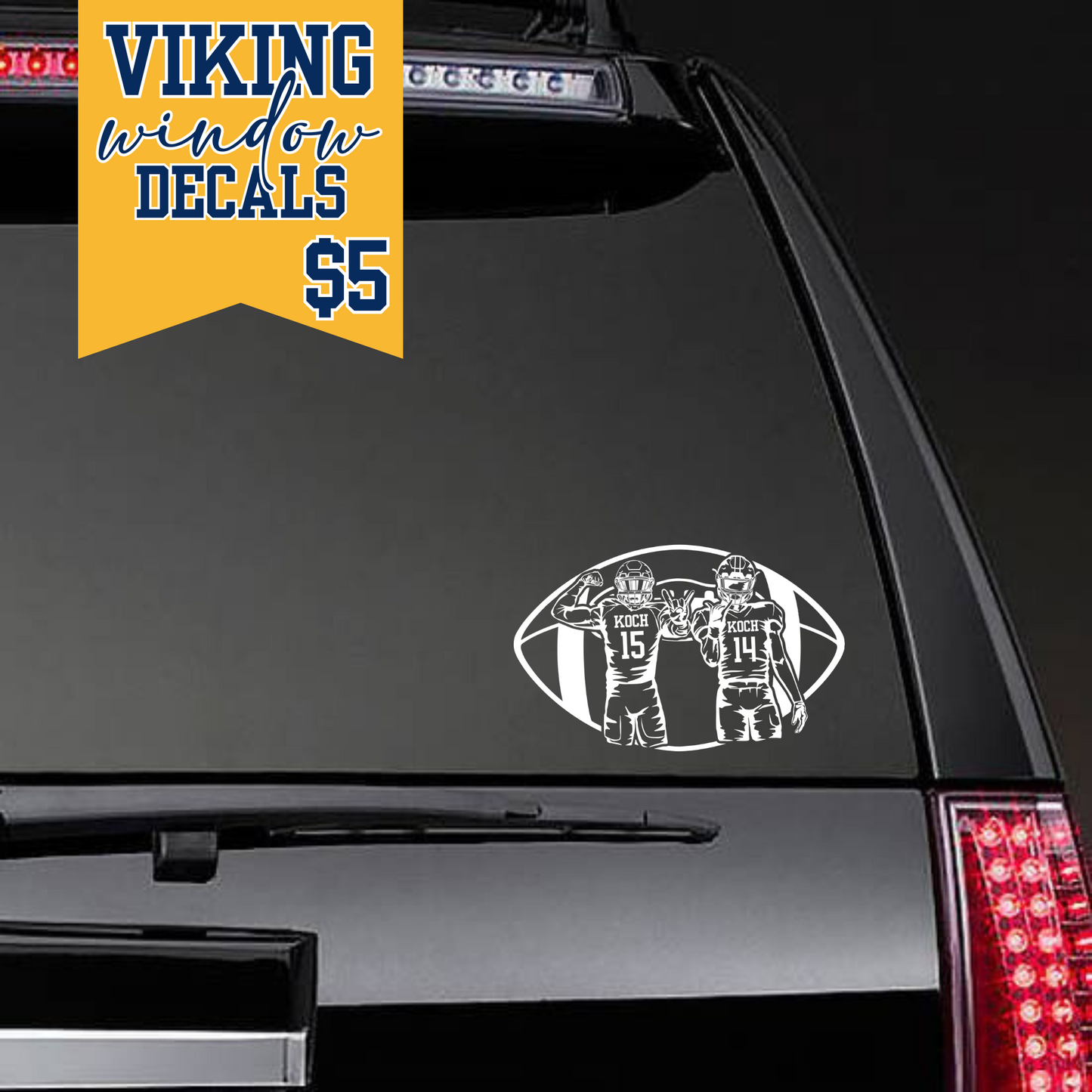 Personalized Vikings Football Decal