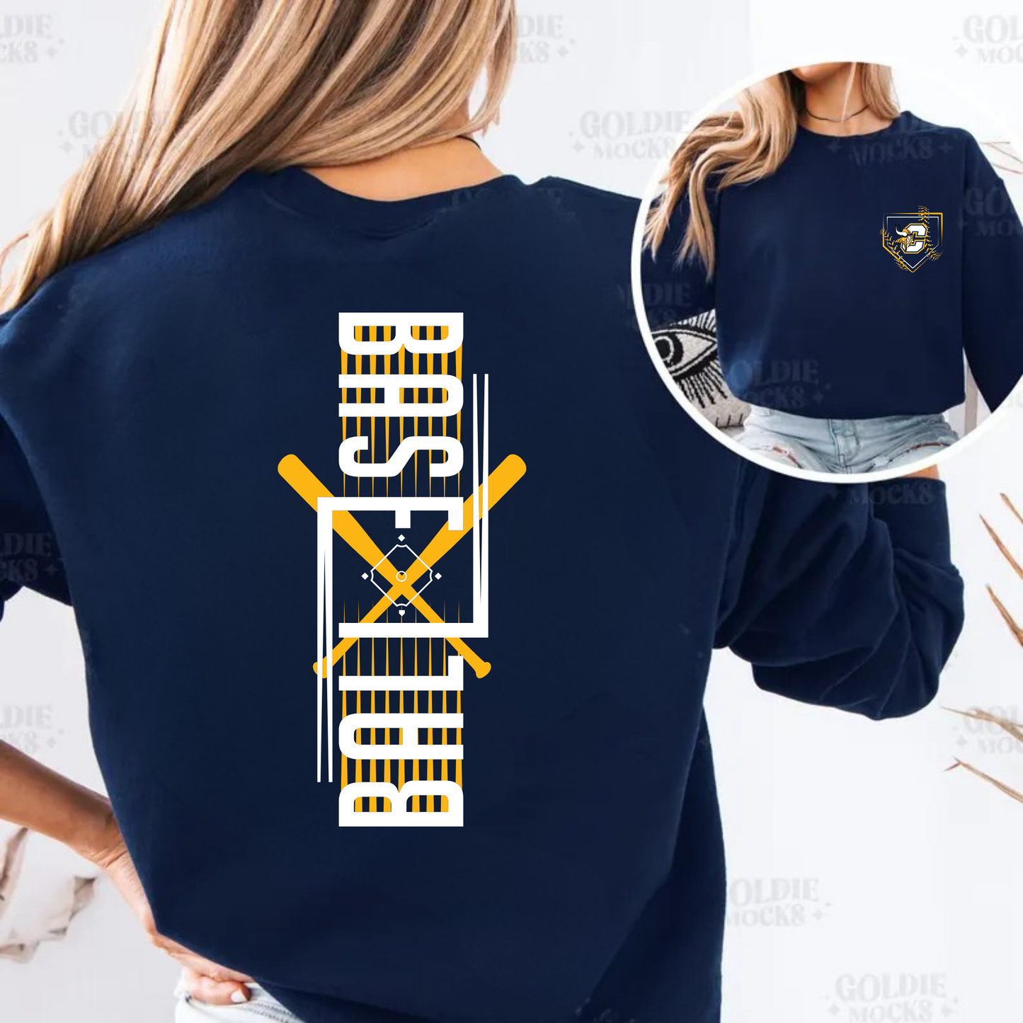 Cadillac Vikings Baseball ADULT Crewneck Sweatshirt