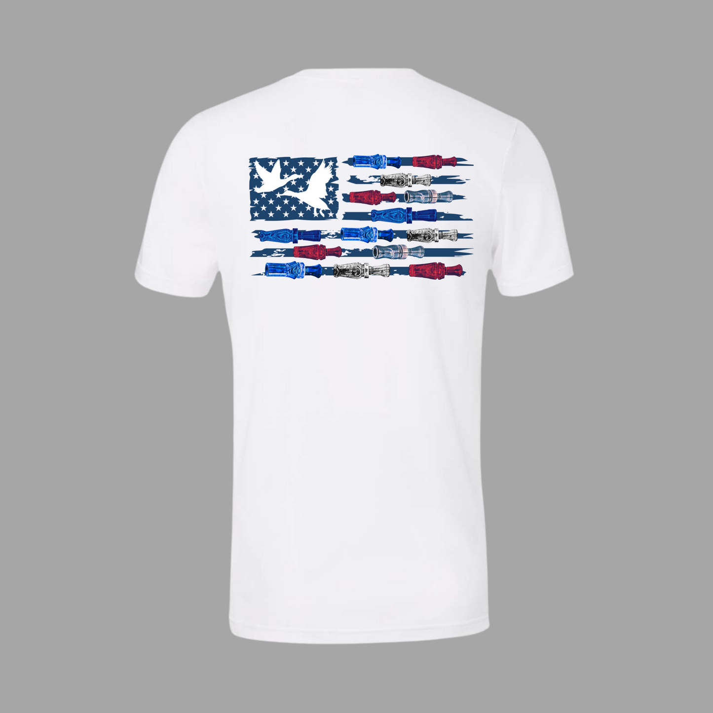 Duck Call Flag Adult Short Sleeve Tee