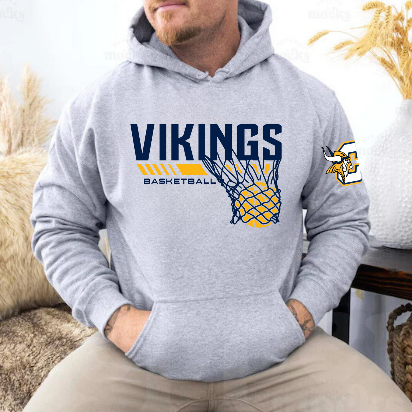 Vikings Basketball ADULT Hoodie