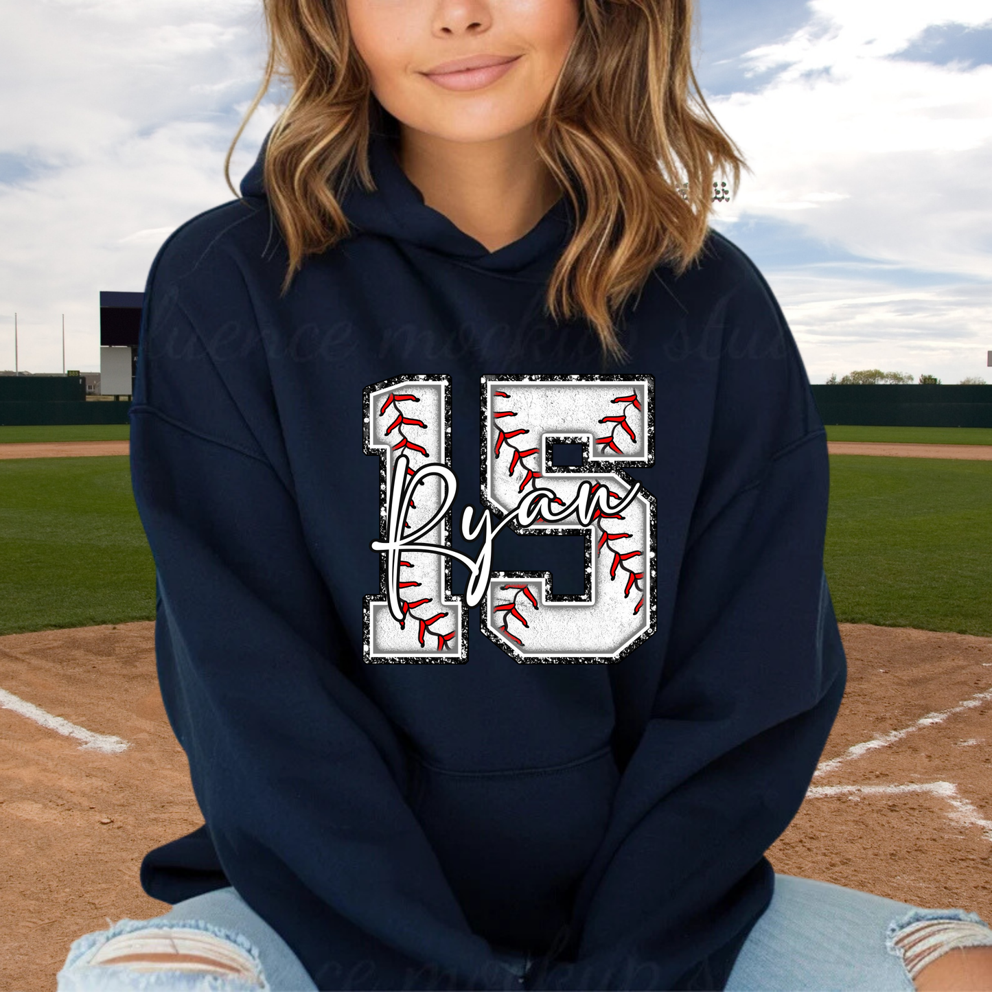 Baseball Numbers ADULT Hoodie