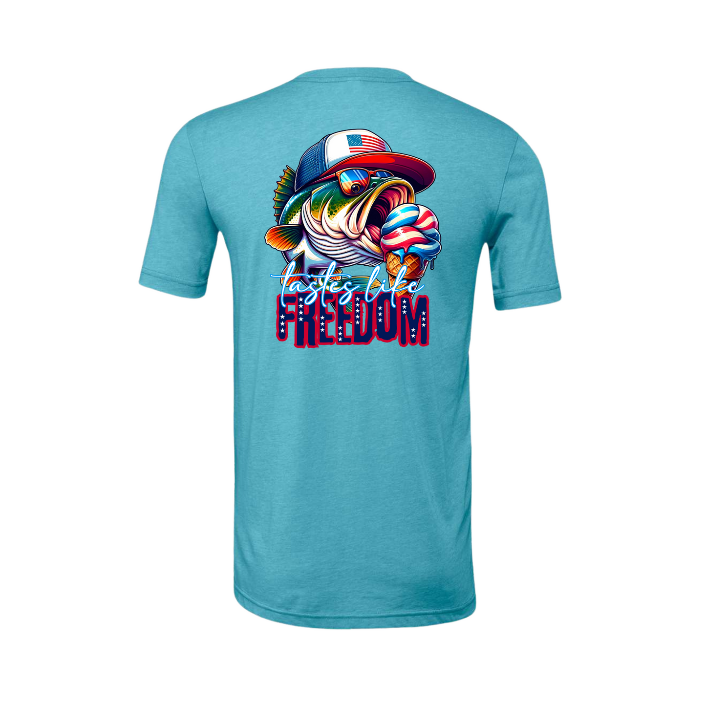 Tastes Like Freedom Largemouth Bass Adult Short Sleeve Tee