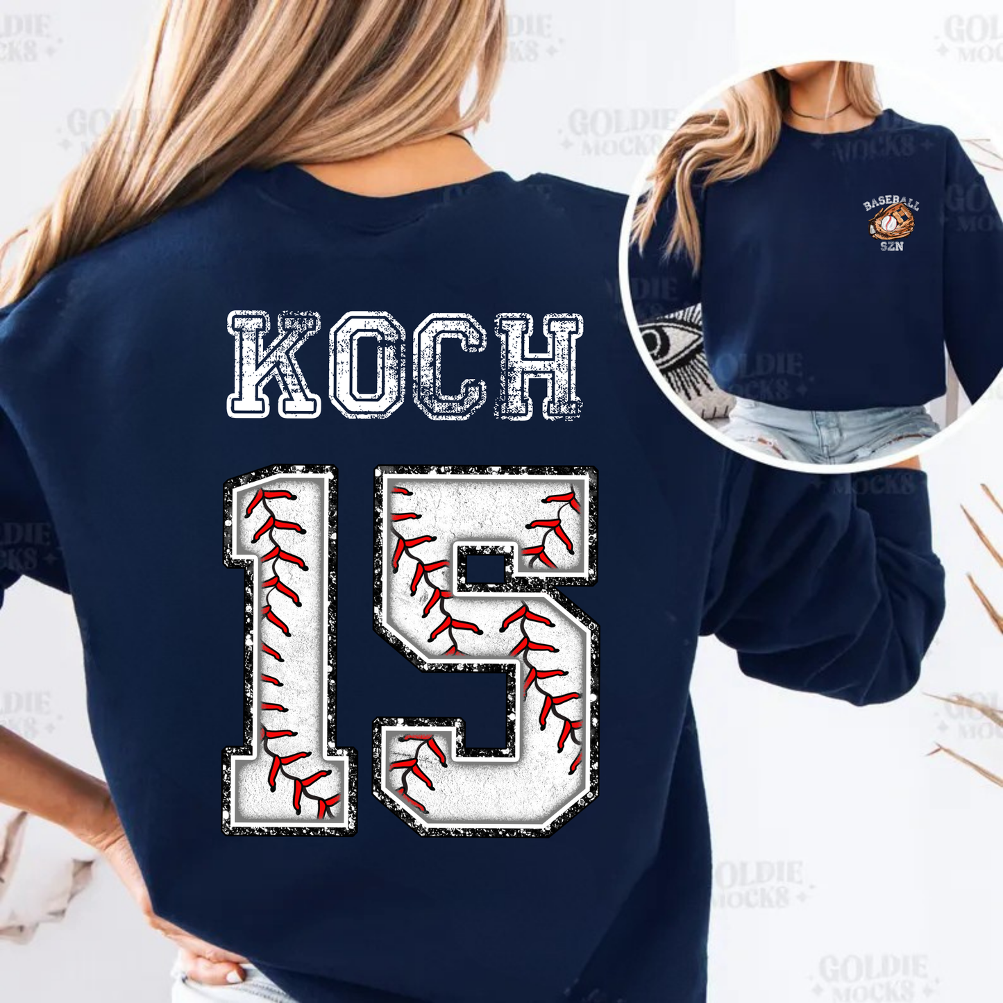 Baseball Numbers ADULT Crewneck Sweatshirt