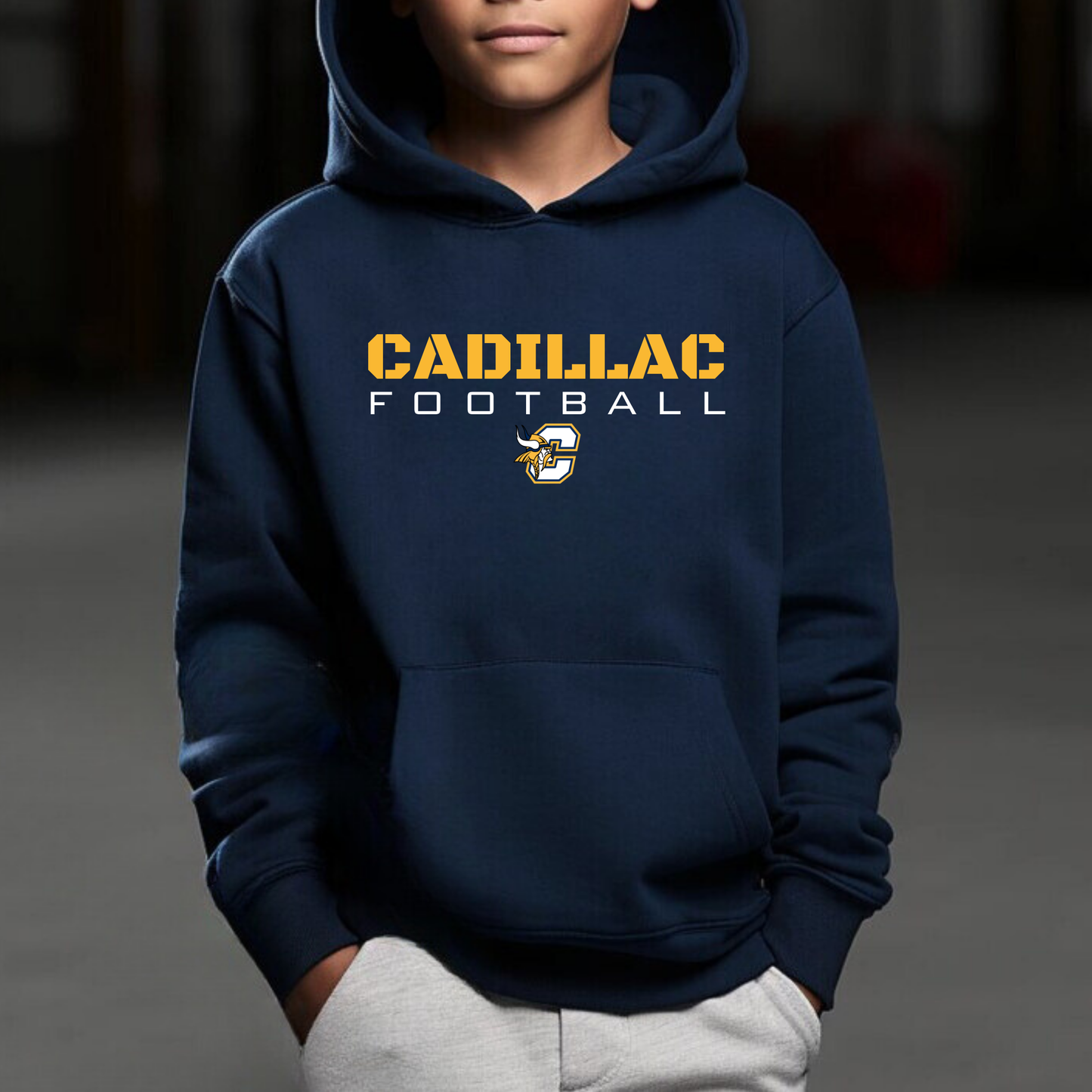 Cadillac Vikings Football Unisex YOUTH Hoodie