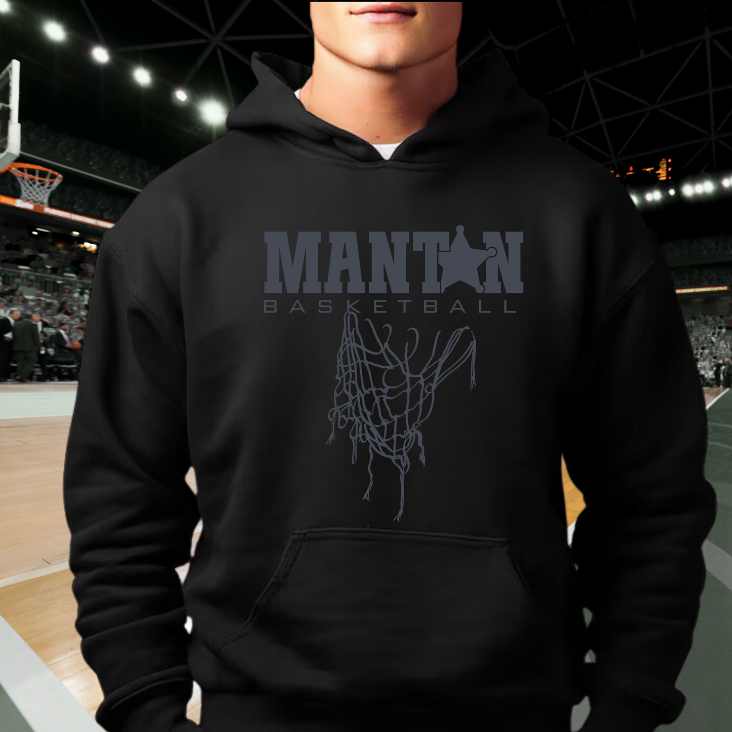 BLACKOUT Manton Rangers Basketball ADULT Hoodie