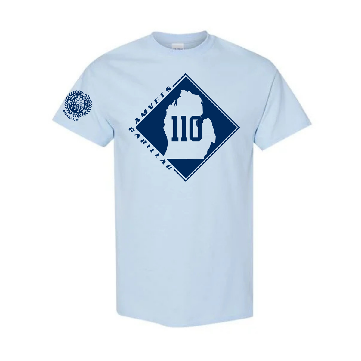 AMVETS Post #110 T-Shirt (G500) - LIGHT BLUE